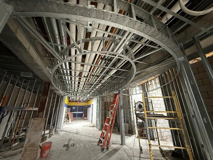 CHS - Auditorium Lobby Oval Ceiling in Progress