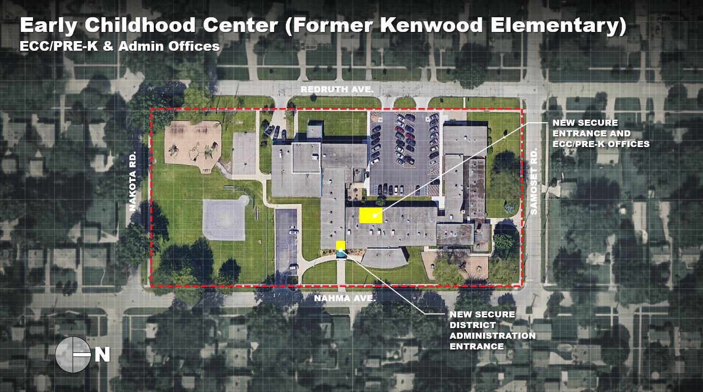 Early Childhood Center (Former Kenwood Elementary School). ECC/Pre-K & Admin Offices.