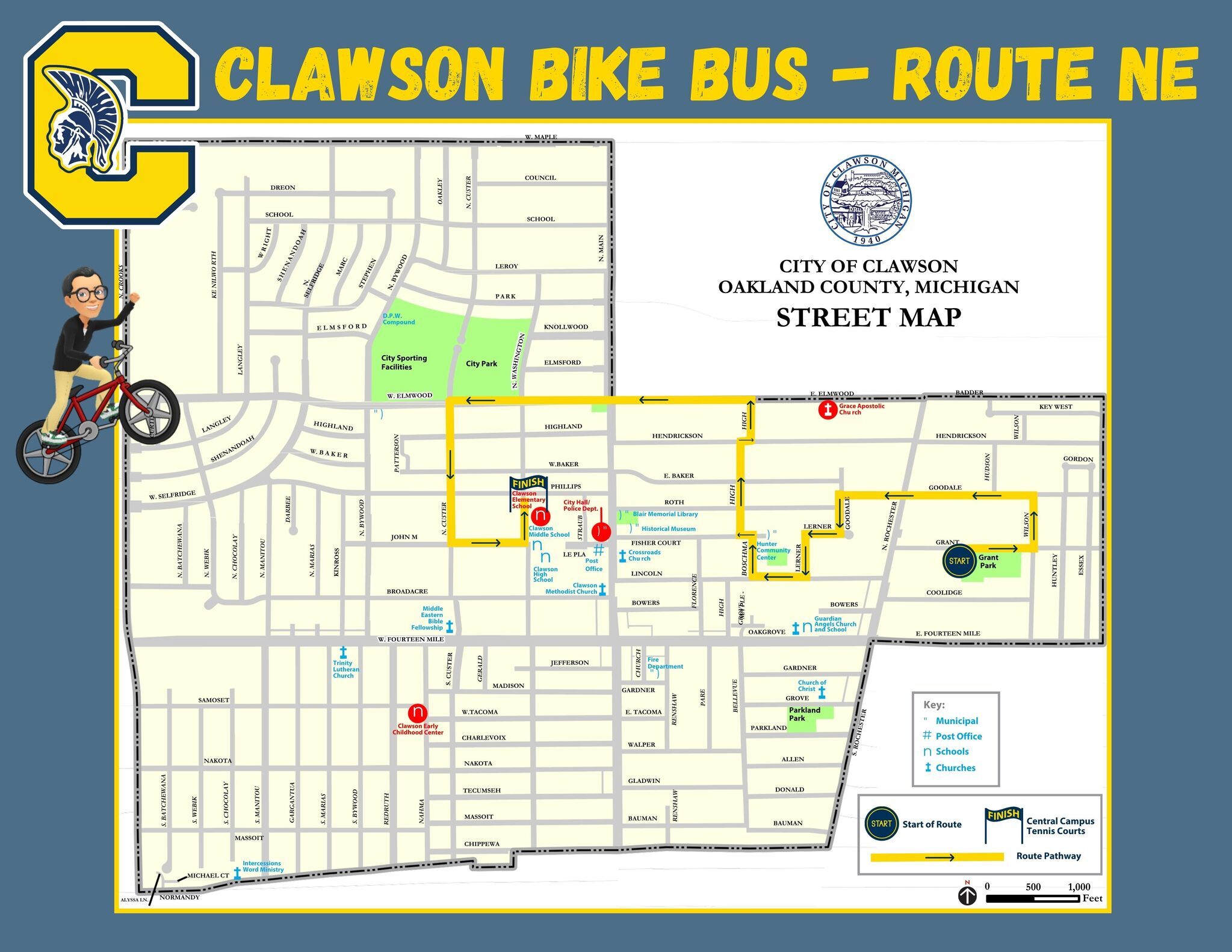 Northeast Bike Bus Route