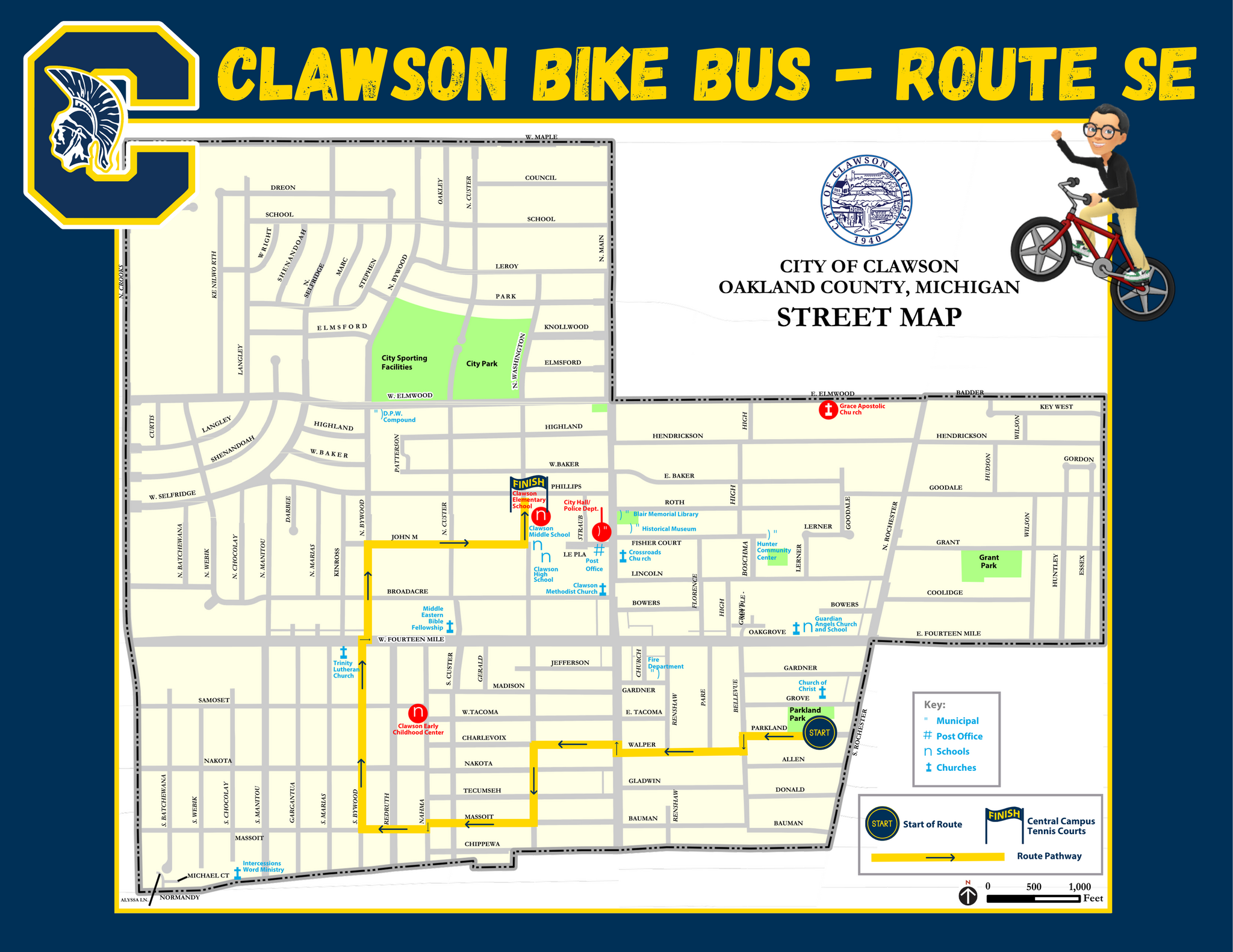 Southeast Bike Bus Route