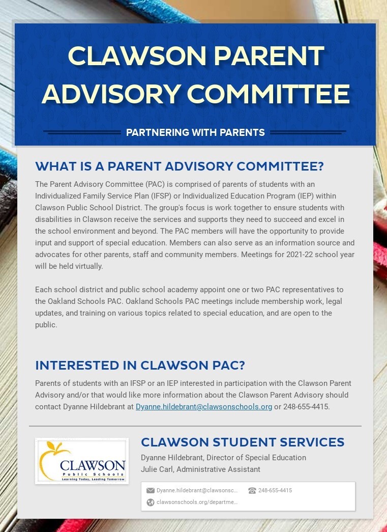 Clawson Parent Advisory Committee